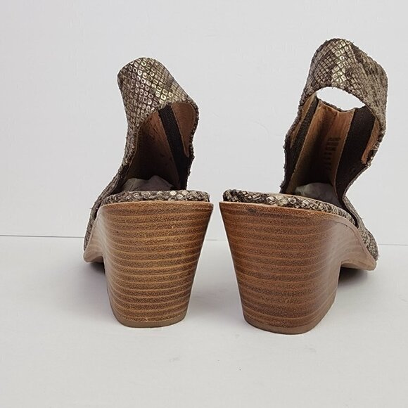 Gentle Souls Harlie Leather Snake Slingback Open Heel Bootie 9 - Picture 4 of 8